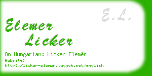 elemer licker business card