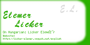 elemer licker business card